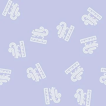 Breeze air clean line vector seamless pattern Stock Illustration