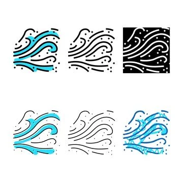 Breeze air forms clean color icon vector 스톡 일러스트