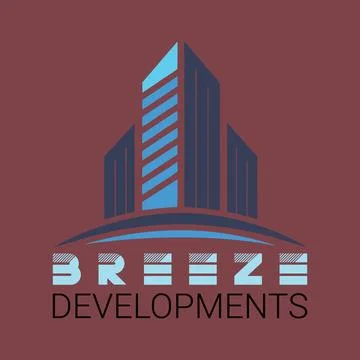 Breeze development simple-minimalist logo design Illustrazione stock