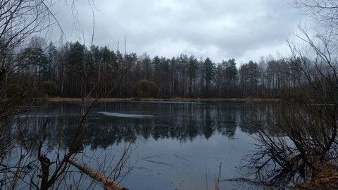 A breeze on a frozen  lake Stock Footage 123073751