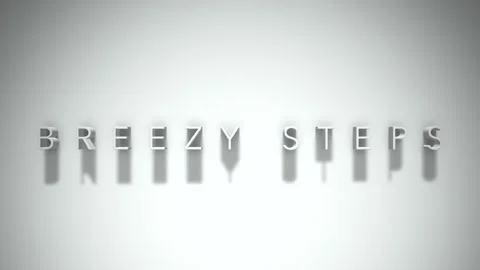 Breezy steps 3D title animation white text on a white background Stock Footage 299646056