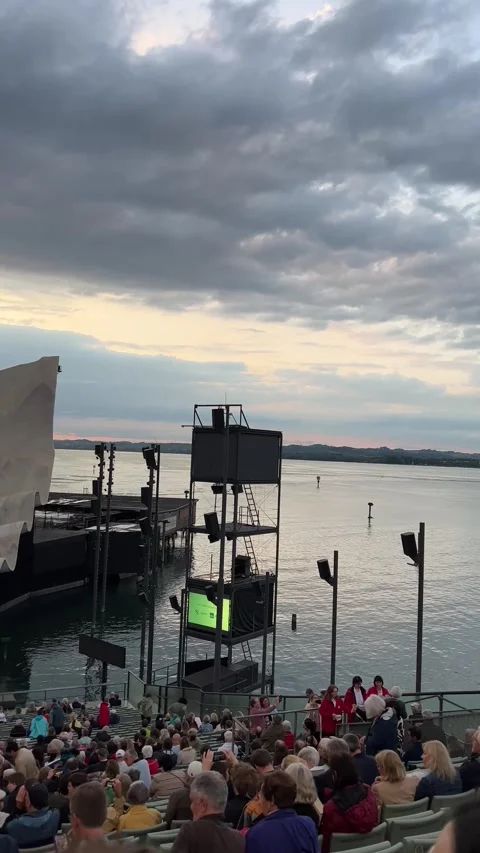 Bregenz, Austria - July 21, 2023: View of Bregenz festival stage Seebuhne Stock Footage 247393717
