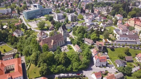 Bregenz Austria from the sky Video stock 107010268