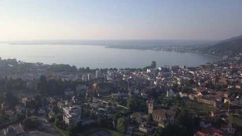 Bregenz Austria from the sky Stock Footage