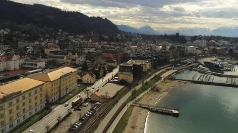 Bregenz flight back - Aerial 4K Stock Footage 126839760