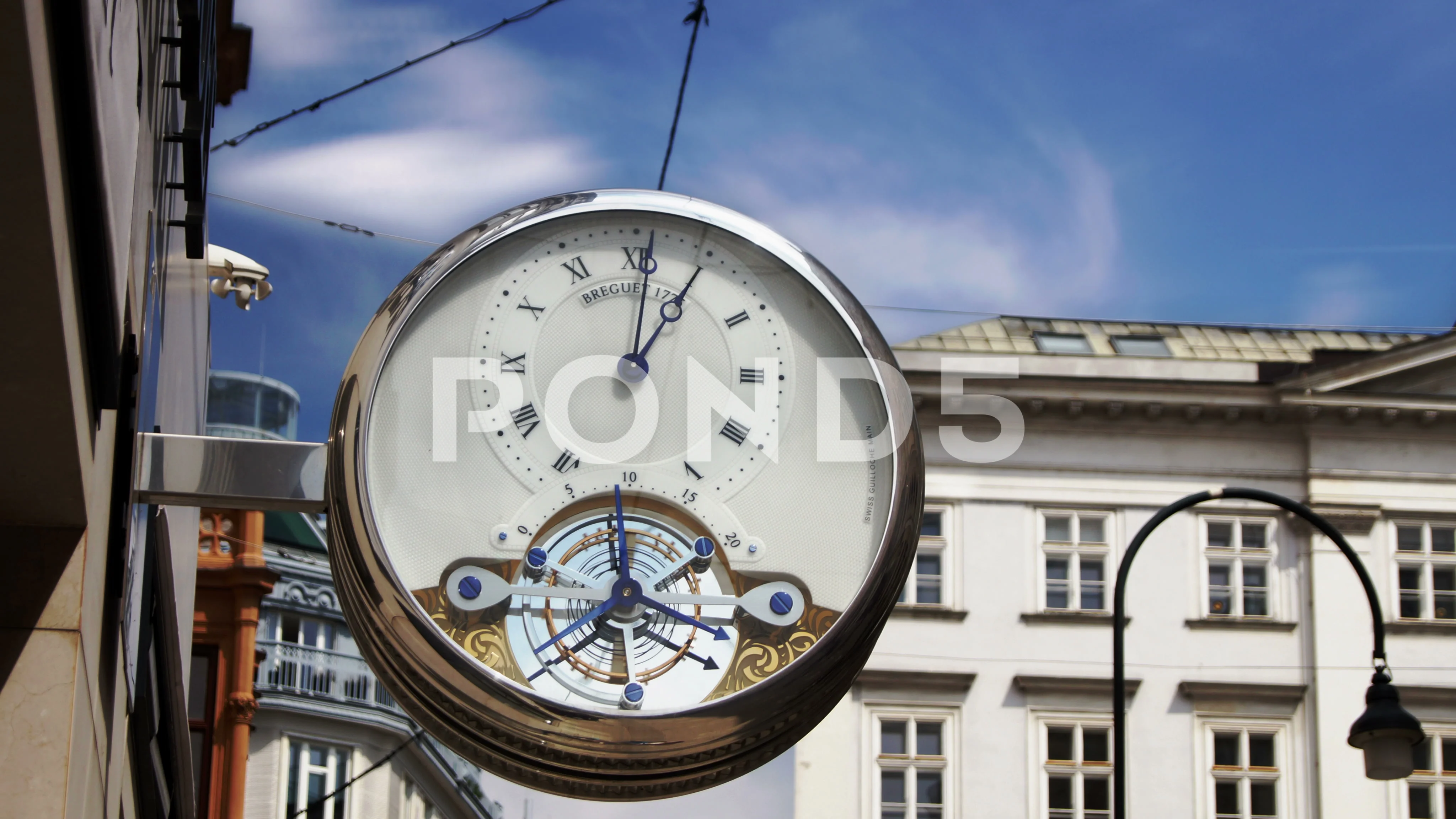 Breguet 1775 Clock Watch Sign in Vienna Stock Video Pond5