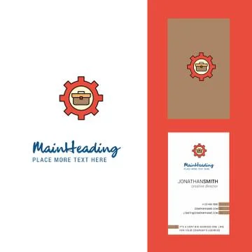 Breifcase setting  Creative Logo and business card. vertical Design Vector イラスト素材