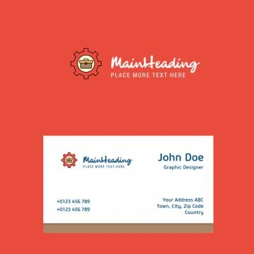 Breifcase setting  logo Design with business card template. Elegant corporate Illustrazione stock