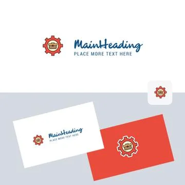 Breifcase setting  vector logotype with business card template. Elegant corpo イラスト素材