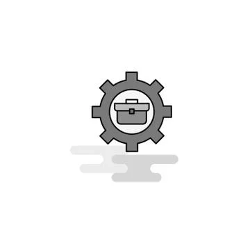 Breifcase setting  Web Icon. Flat Line Filled Gray Icon Vector Illustrazione stock