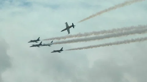 Breitling L-39 jet team Stock Footage 51401775