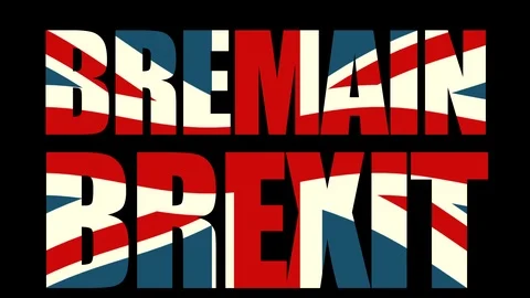 Bremain / Brexit title sequence with animated Union Jack flag. Stock Footage 116964250