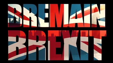 Bremain / Brexit title sequence with Union Jack and the Houses Of Parliament Stock Footage 116964062