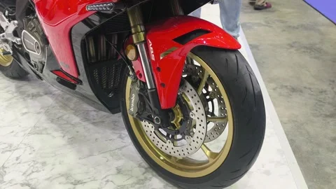 Brembo Front Disc Brake System on High Performance Superbike Stock Footage 341862090