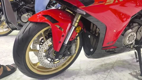 Brembo Front Disc Brake System on High Performance Superbike Stock Footage 341862131