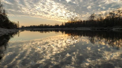 Brembo river in Dalmine. Stock Footage 143763037