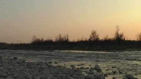 The Brembo river at dusk Video stock 154894243