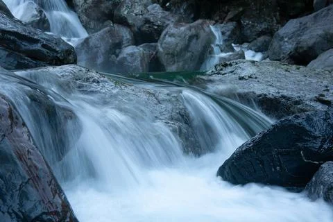 The Brembo river in the upper valley Stock Photos