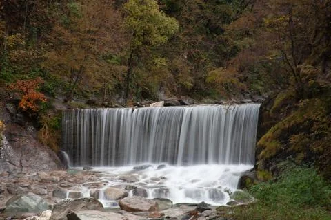 The Brembo river in the upper valley Stock Photos