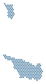 Bremen dotted map, blue dots, German federal state Illustrazione stock