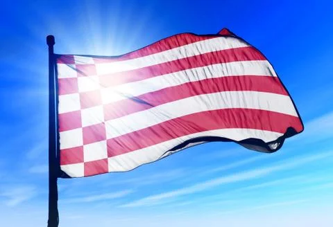 Bremen (ger) flag waving on the wind Stock Illustration