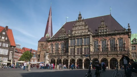 Bremen Town Hall - 4K Timelapse Stock Footage 148038617