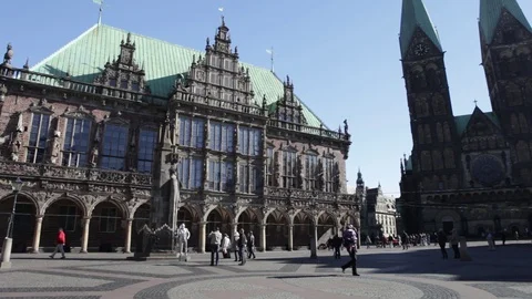 Bremen townhall dom 01 Stock Footage 92994854