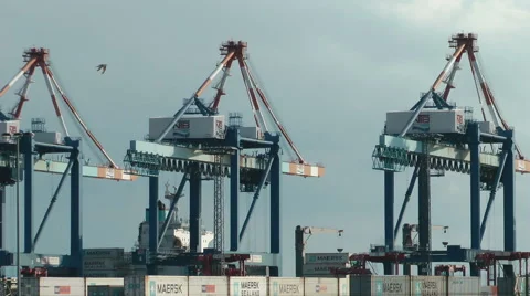 Bremerhaven Container Terminal, Germany Stock Footage 40872465