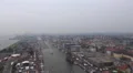 Bremerhaven harbor aerial panning shot while Sail exhibition HD Footage