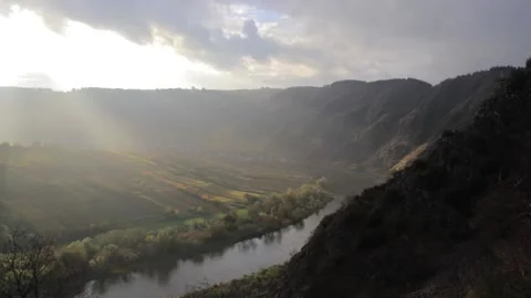 Bremm in mosel during sunset Stock-Footage 171125432