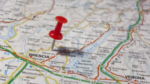 BRESCIA on a map Stock Footage 176970839
