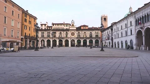 Brescia - piazza della Loggia Stock Footage