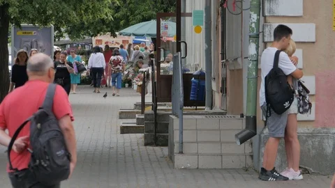 Brest, Belarus - June 29, 2019: Daily life on a city street 9 Stock-Footage 118366398