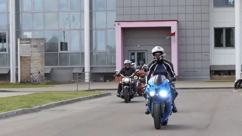 BREST, BELARUS - MAY 27 2017: Brest Bike Festival International. Riding guest Stock Footage 114164384
