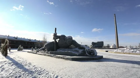 Brest Fortress memorial complex, Belarus, zoom Stock Footage 56752198