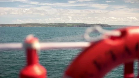 Bretagne life ring on ferry 库存影片 83810107