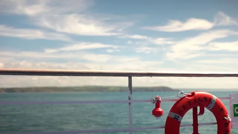 Bretagne life ring on ferry 库存影片 83810124