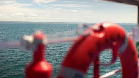 Bretagne life ring on ferry 库存影片 83810214