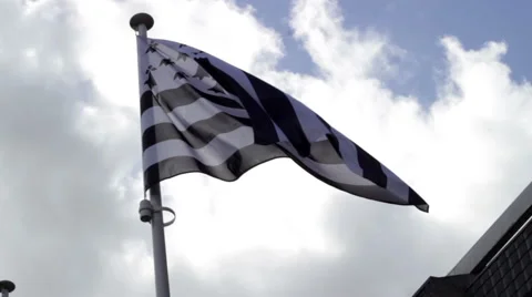 Breton flag in the sky with wind Stock Footage 40080658