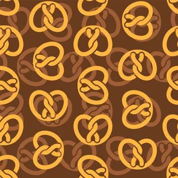 Bretzel pattern seamless. german bakery food background. Vector texture イラスト素材