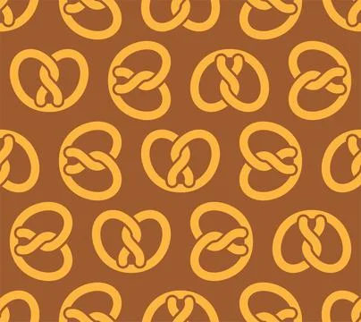 Bretzel pattern seamless. german bakery food background. Vector texture イラスト素材