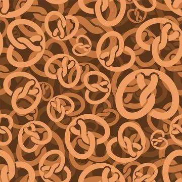 Bretzel pattern seamless. german bakery food background. Vector texture Illustrazione stock