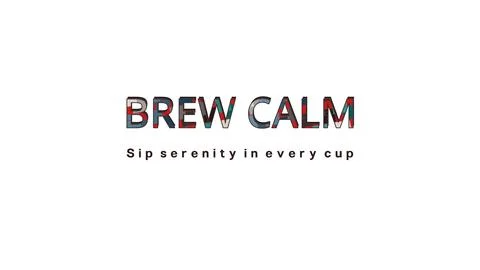 BREW CALM isolated display type artwork with extruded depth shadow stack Stock Illustration