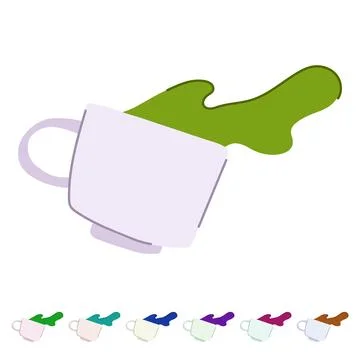 Brew coffee cup splash vector cartoon graphic Illustrazione stock