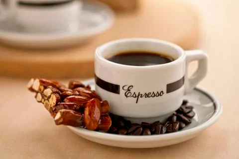 Brew coffee with sweet nuts Stock-Fotos