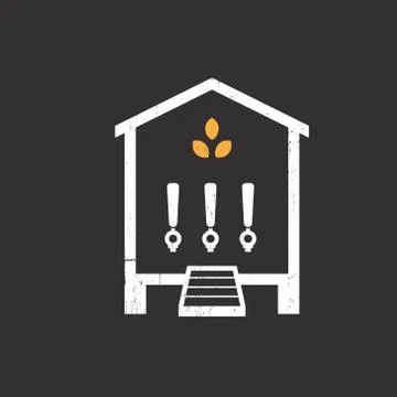 Brew Coop Self-pour beer bar &amp; restaurant logo vector illustration Stock Illustration