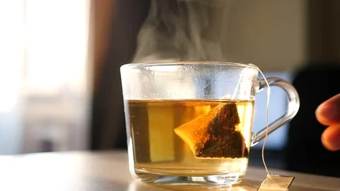 Brew a cup of black tea. HD, 1920x1080, slow motion Stock Footage 123297762