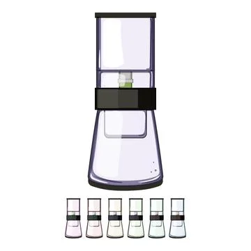 Brew ice drip coffee cartoon vector graphic Stock Illustration