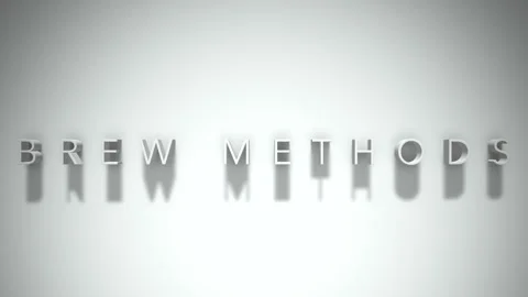 Brew methods 3D title animation white text on a white background Stock Footage 299749868