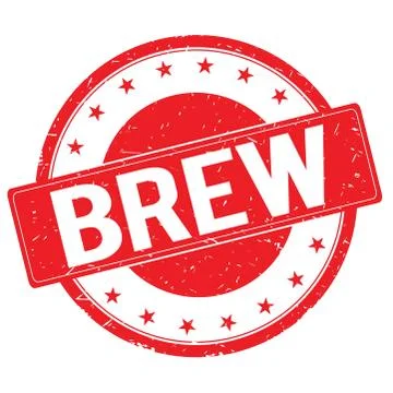 BREW stamp sign red Stock Illustration